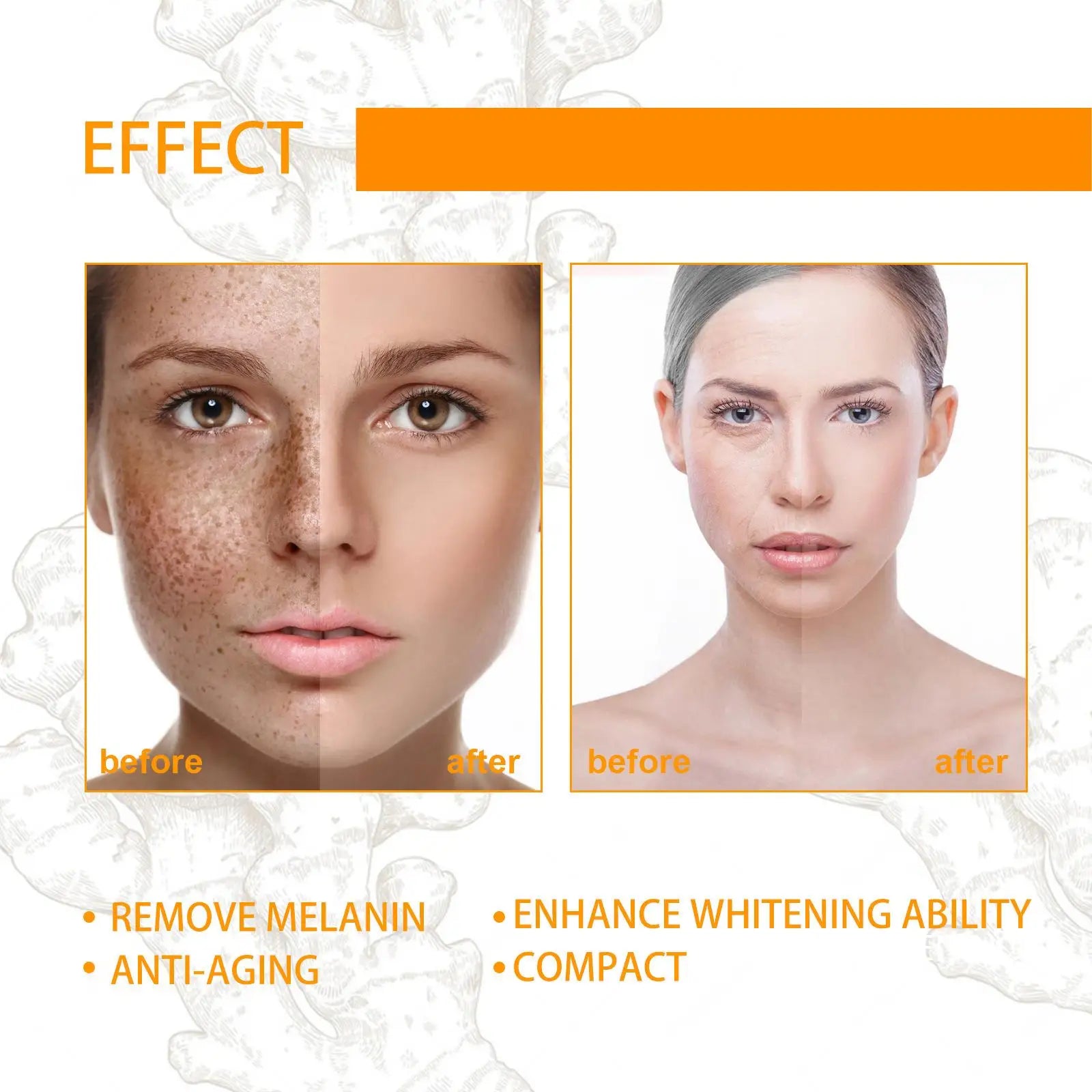 Turmeric Oil Skin Glow To Lightening Acne Dark Patches Acne Bright Skin Dark Spot Corrector Face Whitening Serum product