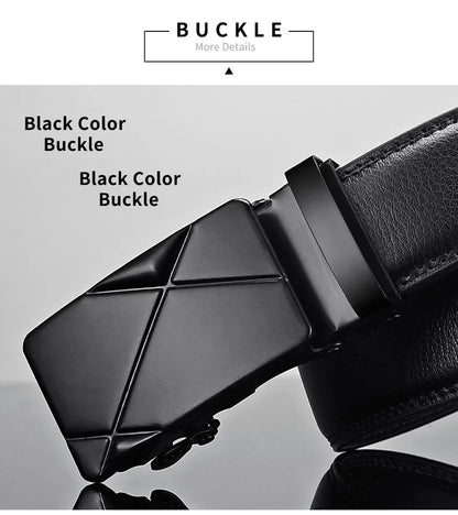 Cinturón de cuero para hombre, hebilla automática de metal, marca de alta calidad, cinturones de lujo para hombres, famoso trabajo, negocios, correa de PU negra.