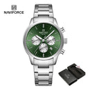 NAVIFORCE NF8076 Sports Watches for Men Stainless Strap Quartz 3ATM Waterproof Shockproof New Fashionable Clock