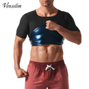 Vensslim Men’s Sauna Suit Sweat Heat Trapping Workout Fat Burner Vest Slimming Body Shaper Tank Top Waist Trainer Fitness Corset