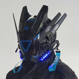 Capacete Cyberpunk com LED – Máscara para Festas, Halloween, Natal e Cosplay – Presente para Adultos