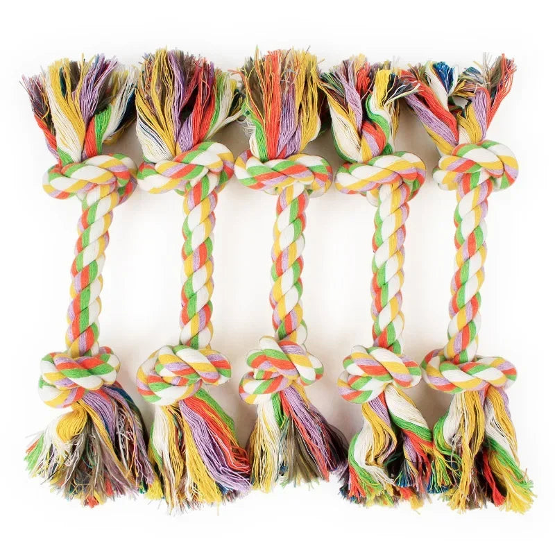 Brinquedo De Nó De Corda De Algodão Trançado Para Cães Mastigar Cachorro, Limpeza Dos Dentes, Osso, Produtos Pet, Durável, 24cm