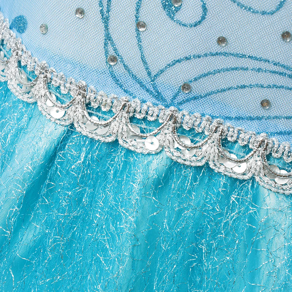 Elsa Anna Kid Princess Girls Dress Rapunzal  Kids Cosplay Halloween Vestidos Children Costume Birthday Party Dress