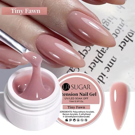 UR SUGAR 15ml Extension Nail Gel Polish Nails Finger Form Clear Nude Pink Nail Art Camouflage Hard Gel Acrylic Nail Manicure