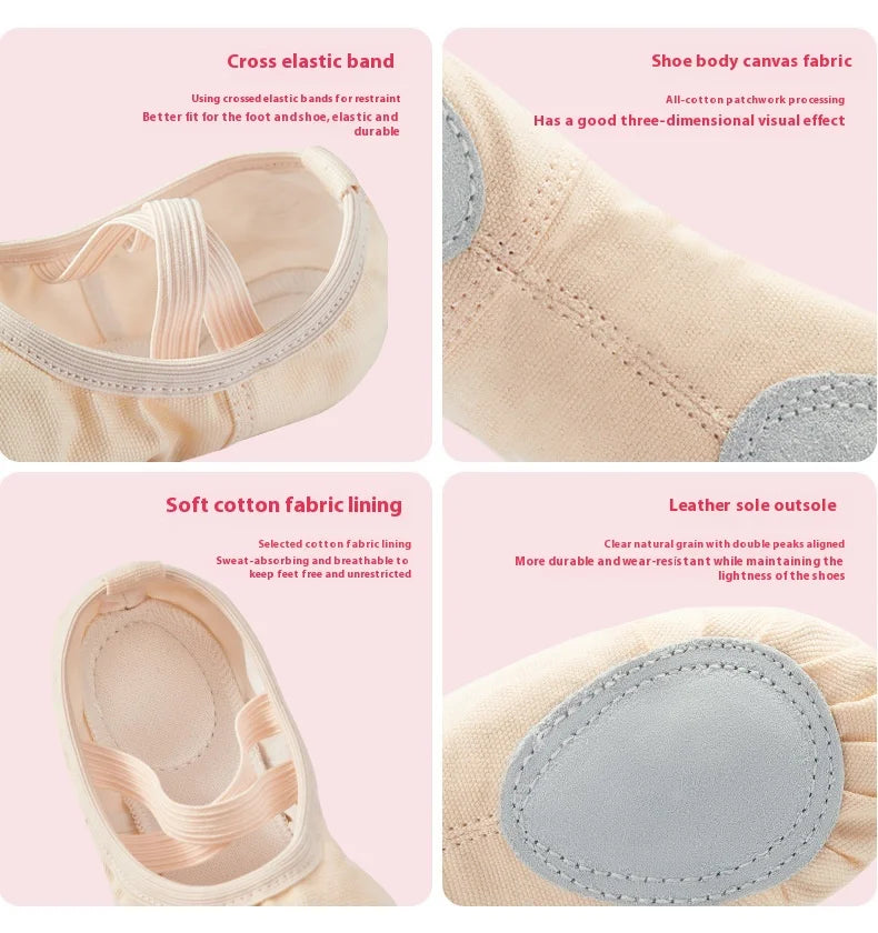 Women Ballet Shoes Girls Dance Slippers Sole Divided Gymnastics Yoga Dance Shoes Canvas Children Adult Ballerina Shoes