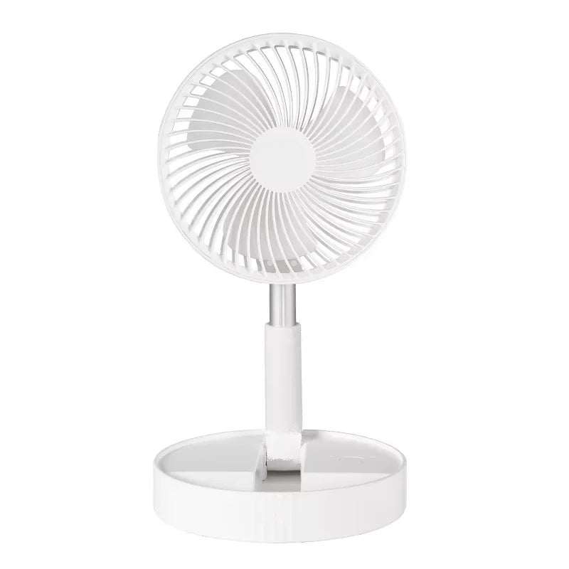 2025 new folding telescopic free adjustment fan charging usb multi-function outdoor portable home desktop floor-standing fan