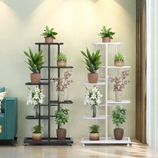 Cordlal Shining Stand For Flowers Iron 6/7/8 Layers Plant Holder Storage Shelf Pot Rack Organizer Home Garden Decoration