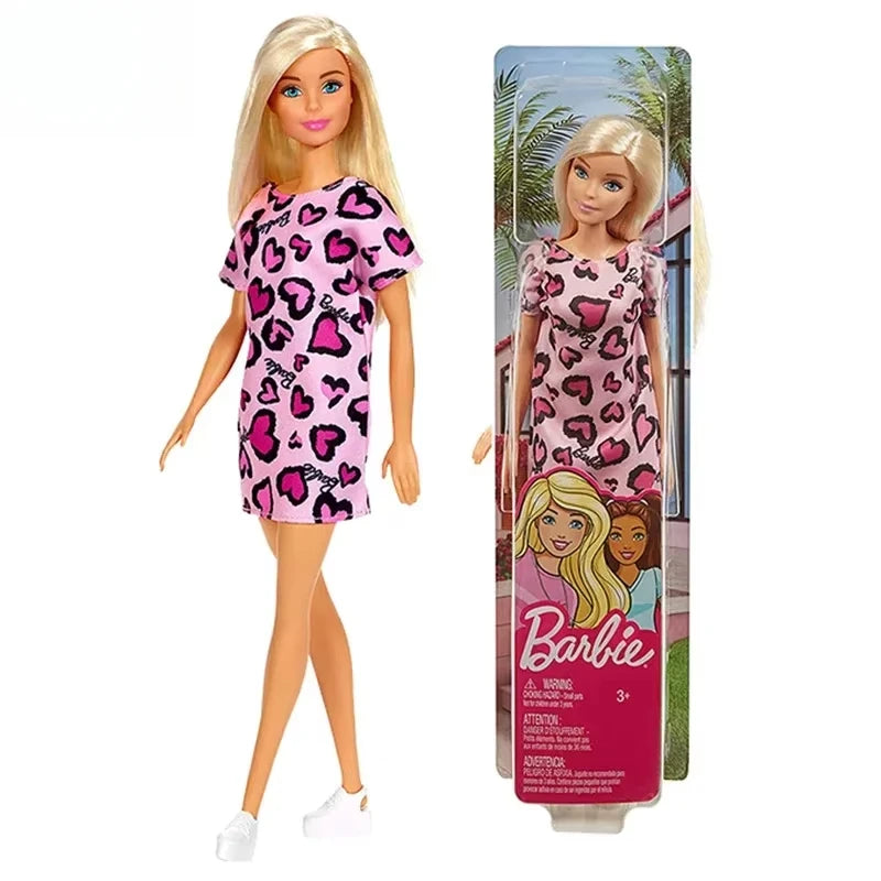 Genuine Barbie Fashionista Dolls, Brunette Hair, Blonde Fashion Doll Accessories, Dress Up Kids Toys for Girls, Children's Playthings