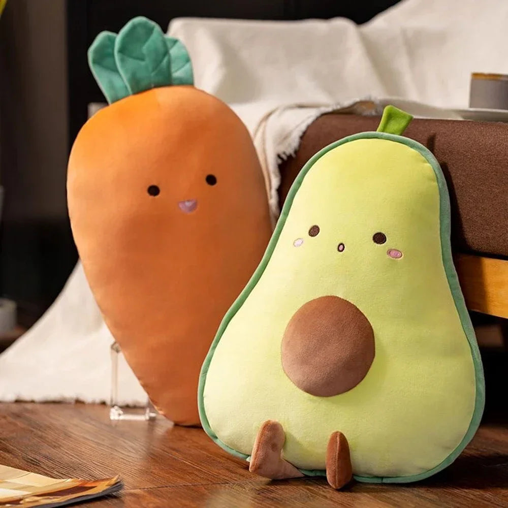 Peluche de aguacate, plátano, zanahoria y hongo, para dormir, cama, sofá, regalo de cumpleaños, nueva idea