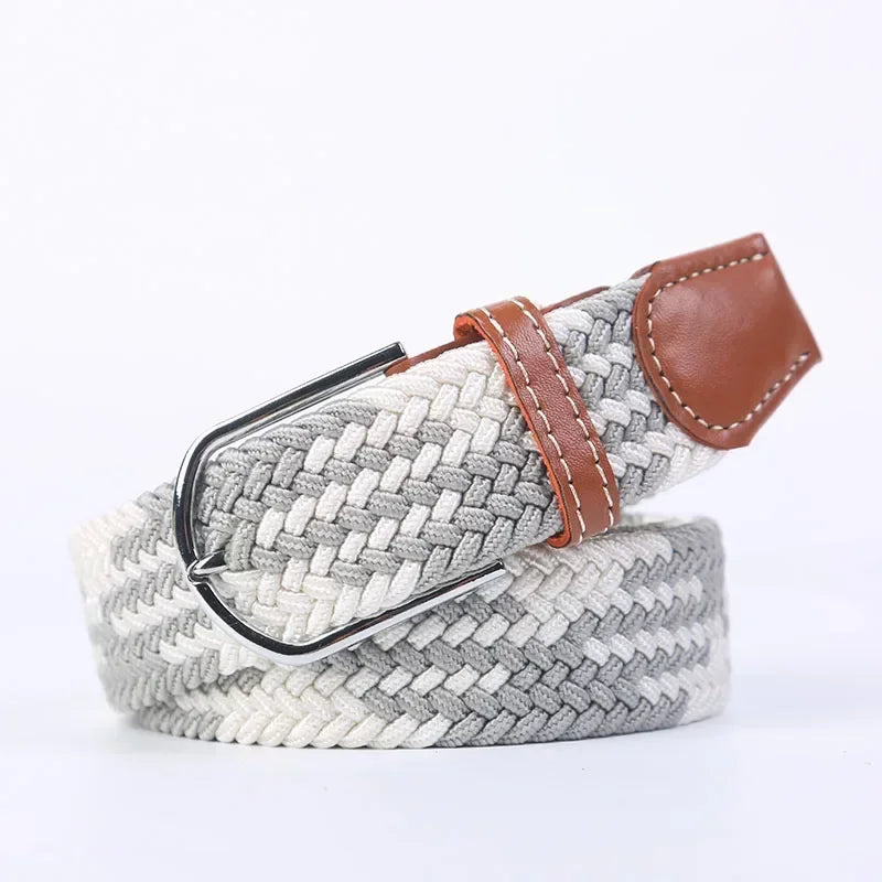 Women's Belt Fashion Casual Woven Elastic Belt Outdoor Sports Military Tactical Strap Climbing Work Belt Unisex Jeans Pants