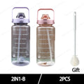 2025 Spring/Summer 2L Large Capacity Outdoor Plastic Bouncing Straw Sports Water Bottle Leak-proof Portable Refill Cups
