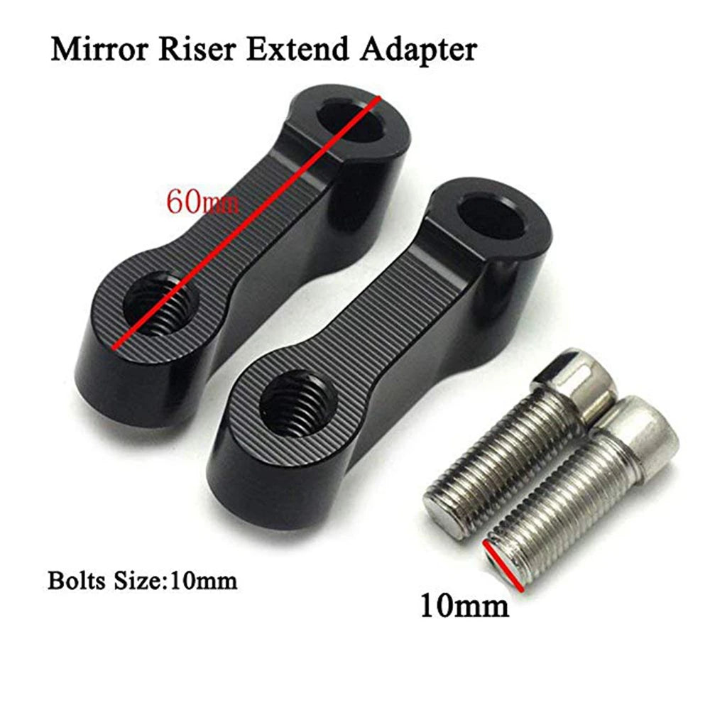 Motorcycle Rearview Mirrors Extension Riser Extend Adapter Mirror Extender Adapters Riser Supplies Rear View Base Mirrors Black