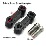 Motorcycle Rearview Mirrors Extension Riser Extend Adapter Mirror Extender Adapters Riser Supplies Rear View Base Mirrors Black