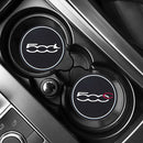 2 alfombrillas de goma antideslizantes para taza de agua de coche, impermeables, para Fiat 500, 500C, 500X, 500L, Abarth 695, accesorios para coche.