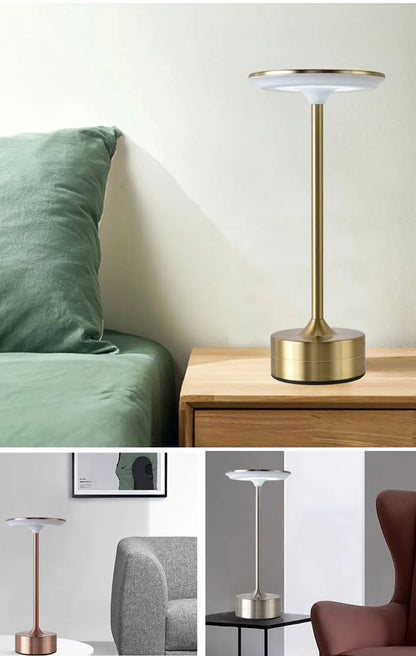 LED Table Lamp Touch Sensor Night Light USB Rechargeable Portable Bedroom Night Light Wireless Reading Lamp Restaurant Hotel Bar