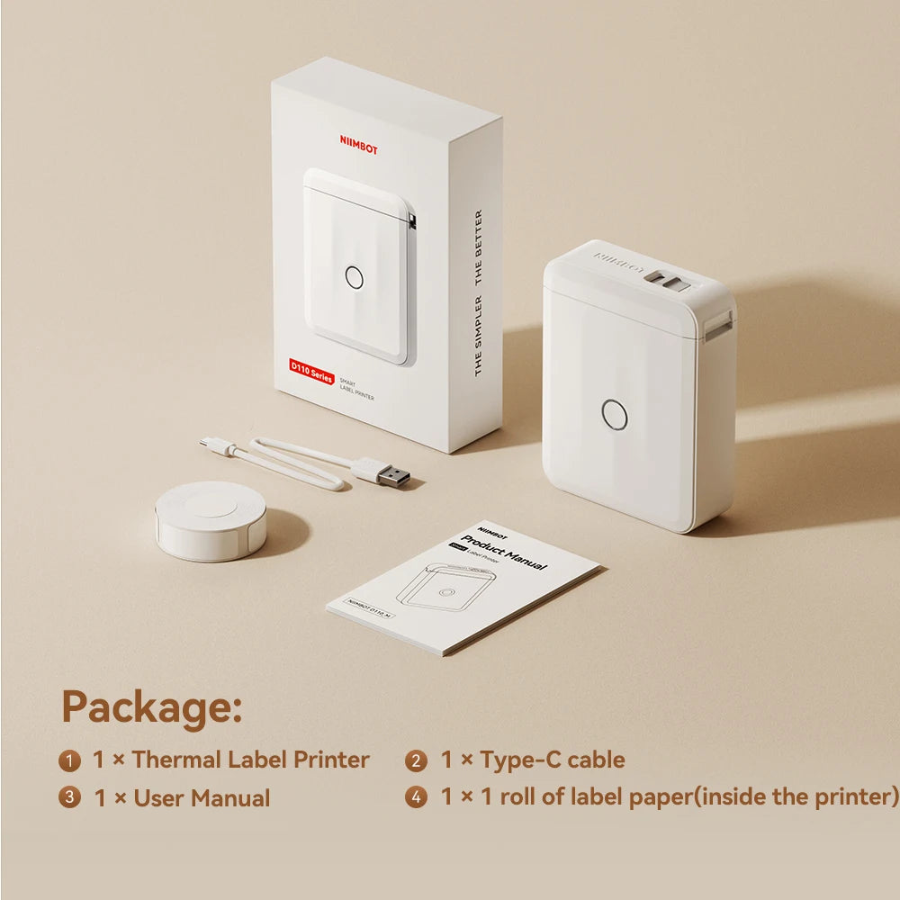 Niimbot D110/D11/H1S Mini Thermal Label Printer Portable Paper Maker Wireless Sticker Machine Inkless Labeller for Office Home