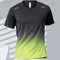 Camisetas deportivas para hombre, ropa deportiva de fitness, de secado rápido, con gradiente, de manga corta, para exteriores, baloncesto, entrenamiento, running, ropa para hombre