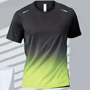 Camisetas deportivas para hombre, ropa deportiva de fitness, de secado rápido, con gradiente, de manga corta, para exteriores, baloncesto, entrenamiento, running, ropa para hombre
