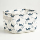 Small Foldable Canvas Storage Basket With Handle Cotton And Linen Desktop Storage Box Small Fresh Waterproof Storage Basket 1PC