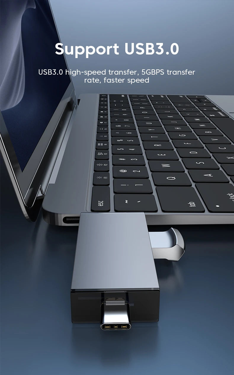 Elough 7 In 1 Multifunction Usb 3.0 Card Reader Micro TF SD Card Memory Reader USB Flash Drive Type C Card Adapter OTG