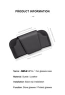 SEAMETAL Cowhide Sun Visor Glasses Holder Premium Leather Wear-Resistant Sunglasses Protective Box Auto Eyeglasses Storage Case