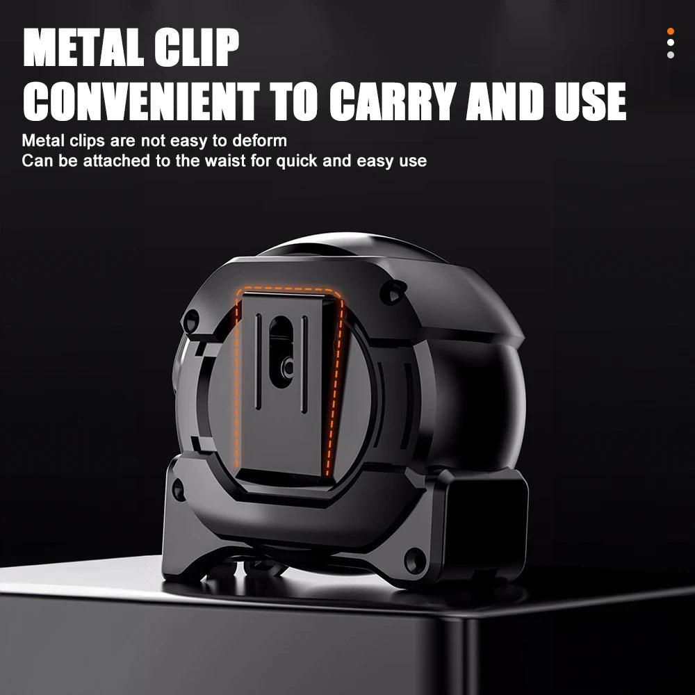 Laser Tape Measure Self-locking High-precision Steel Tape Black Fluorescent Wear-resistant Fall Resistant Digital Metric Tape