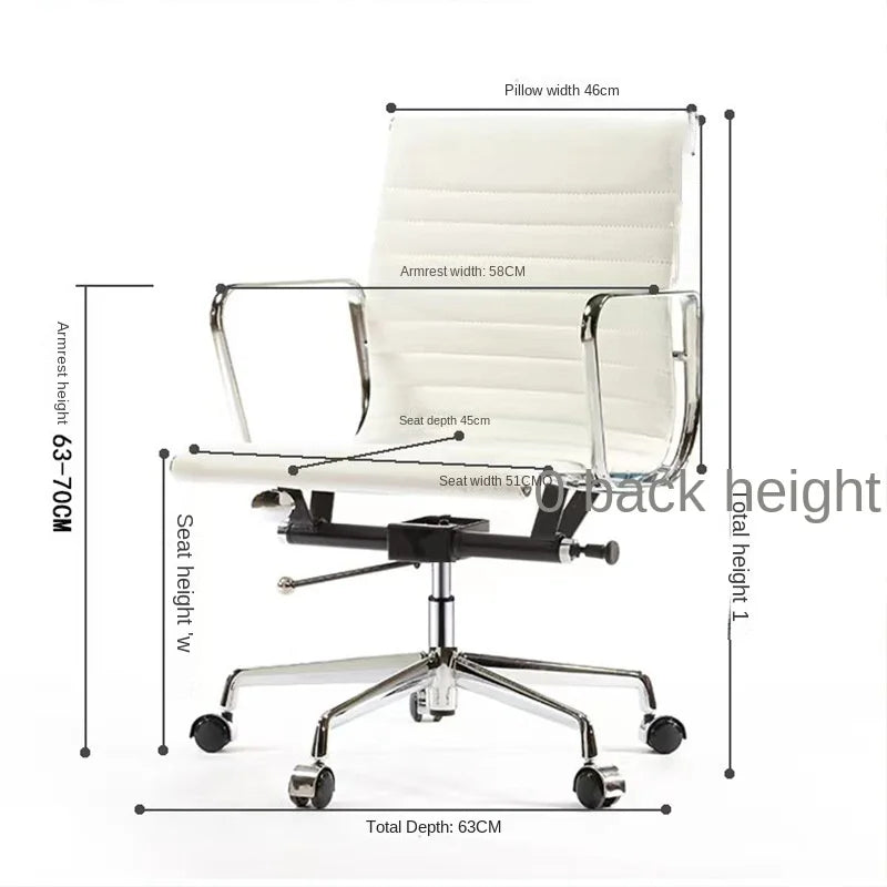 Silla de ordenador cómoda y giratoria de piel de vaca, ergonómica, para sala de conferencias, oficina, salón de ocio, envío directo