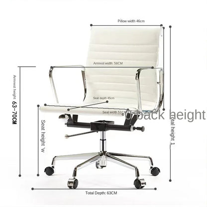 Home Comfortable Lift Computer Chair Rotatable Cowhide Ergonomic Conference Room Office Chair Leisure Lounge Chair Dropshipping