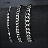 Chunky Miami Curb Chain Bracelet for Men Stainless Steel Cuban Link Silver Color Classic Punk Jewelry 3-11mm 