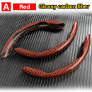 3PCS Carbon Fiber Car Round Steering Wheel Cover Non-Slip Steering Cover Protector Anti Dust Washable Interior Auto Accessories