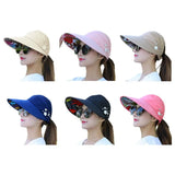 Fashion Women's Ladies Summer Vacation Wide Brim Foldable Sun Hat Anti-UV Beach Visor Caps Casual Hats