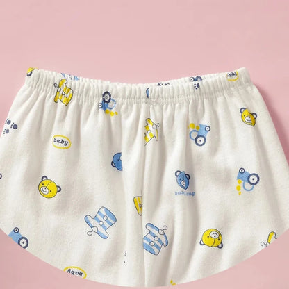 Ropa interior para bebé de 0 a 3 meses, con dibujos animados, para el hogar, de algodón, con botones, para niñas y niños, camiseta de manga larga y pantalones largos.