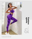 Conjunto deportivo de yoga con teñido anudado para mujer, conjunto deportivo de fitness, sujetador deportivo y leggings de cintura alta, ropa de gimnasio, trajes deportivos sin costuras