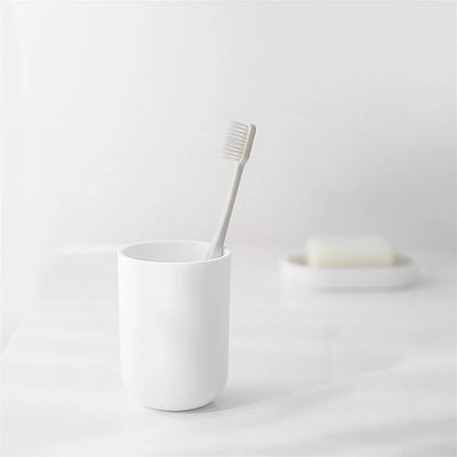 Bathroom Accessories Set Soap Dispenser Bottle Dish Washroom Toothbrush Holder Cup Suit Lotion Rack Toilet Brush Garbage Can
