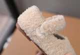 Children Fur Shoes 2025 Winter Kids Warm Plush Shoes For Girl Flat Loafers Moccasins Girls Casual Shoes Khaki, Beige
