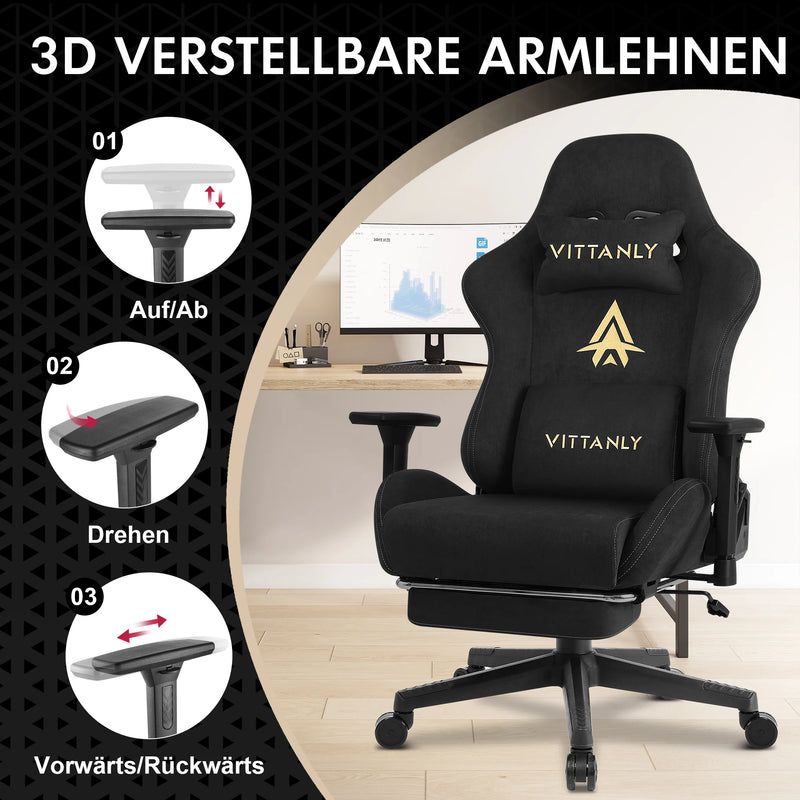 Brand Gaming Chair With Footrest Office Chair Ergonomic Lumbar Support Height Adjustable with Suede Leather Recliner Women Men