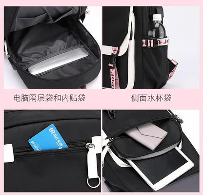 Mochila femenina Disney Stitch con carga USB, mochila escolar para adolescentes, niñas y niños, mochila para portátil, mochilas de viaje para mujeres