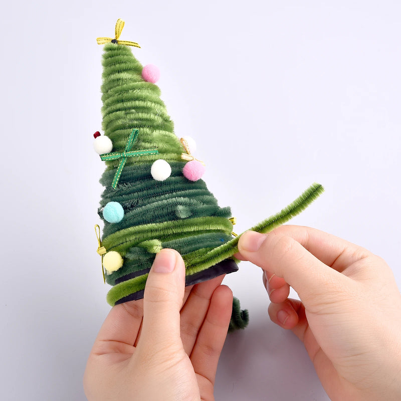 100pcs Chenille Stems Toys DIY Strips Twist Bar Anvil Wire Craft Pipe Creative Hobby Children Plush Stick Chenille Sticks