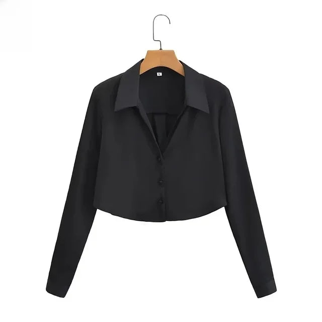 2023 New Summer European and American Style Women's Long-sleeved Silk Shirt Fashion Blouse 1530 