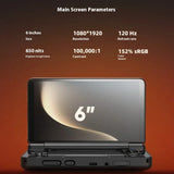 AYN Thor 6'' OLED Dual Screen Gaming Handheld Qualcomm Snapdragon CPU Android13 6000mAh Battery Hall Stick Game Console