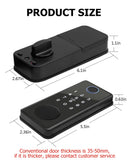RAYKUBE DS01 BLE TT Lock Smart Fingerprint Deadbolt Lock with Latch/Door Sensor Auto Lock Key/Password/Card/ TT Lock APP Unlock