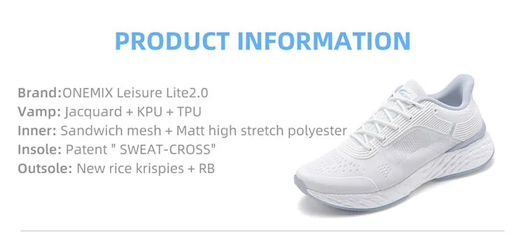ONEMIX YUE SHUANG Running Shoes for Men Air Cushion Athletic Couple Trainers Sport Runner Shoes Outdoor Women Walking Sneakers