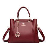 Bolsas de luxo de couro macio bolsas femininas designer 3 camadas ombro crossbody sac senhoras grande capacidade compras mensageiro tote