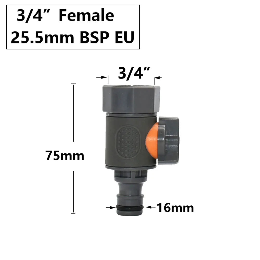 Conector rápido para manguera de jardín, acoplador de tubería de 1/2, 3/4 y 1 pulgada, conector de agua de parada, junta de reparación de 16/20/32 mm, accesorio para sistema de riego