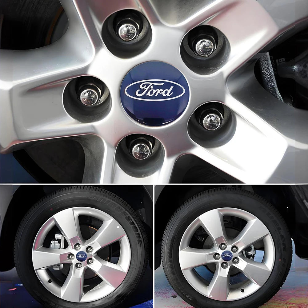4 X 54MM Wheel Centre Caps Set Hub Centre Rim Cover Badge Blue Center Wheel Cap Kit For Ford Most Models Focus Fiesta Ka Kuga