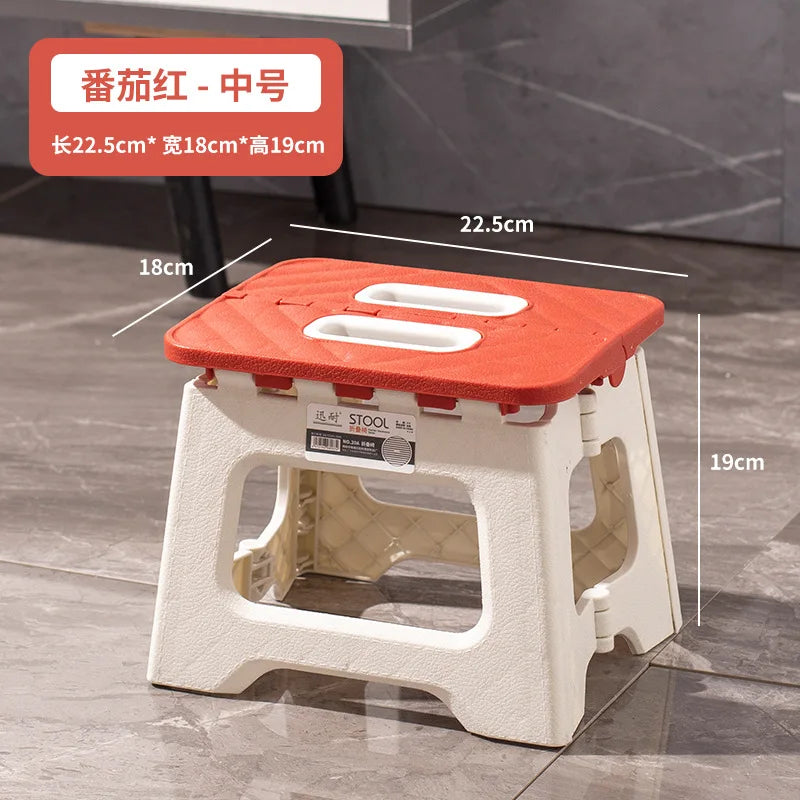 Portable Folding Stool Thickened Plastic Campstool Mini Hand Held Chairs Outdoor Activities Fishing Bench Household Space Saving