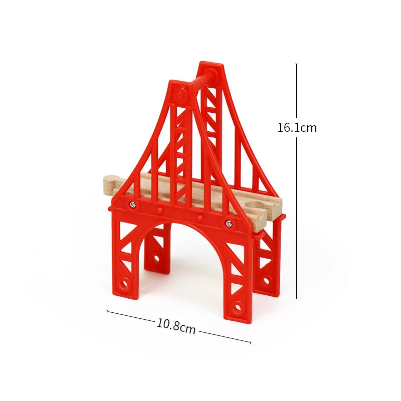 Wooden Train Track Toys Railway Rails Accessories Fit Thomas Train Road Connector Bridge Wood Railway Children Boy Christmas Gift