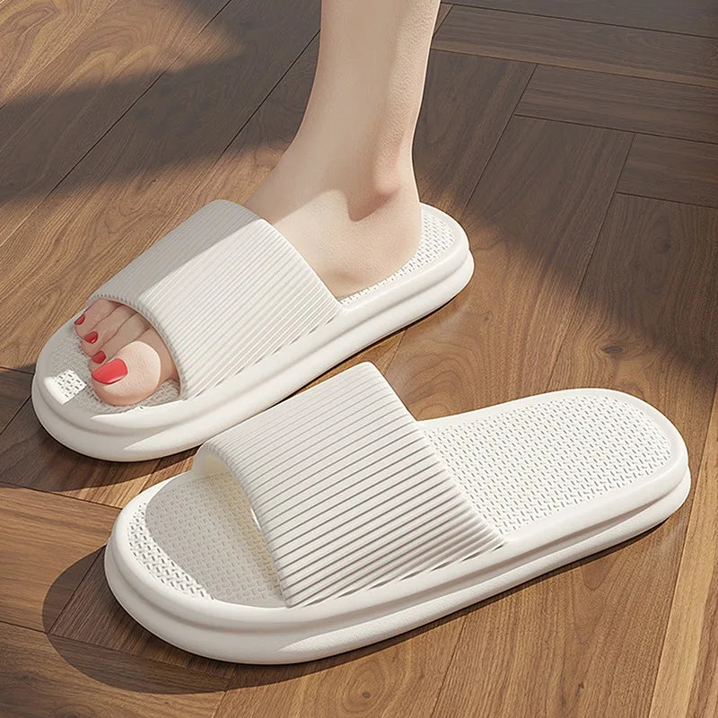 Fashion Men's Women's Sandals Anti-Slip Wear-Resistant EVA Thick Sole Comfortable Home Slippers Bathroom Bath Flip-Flops