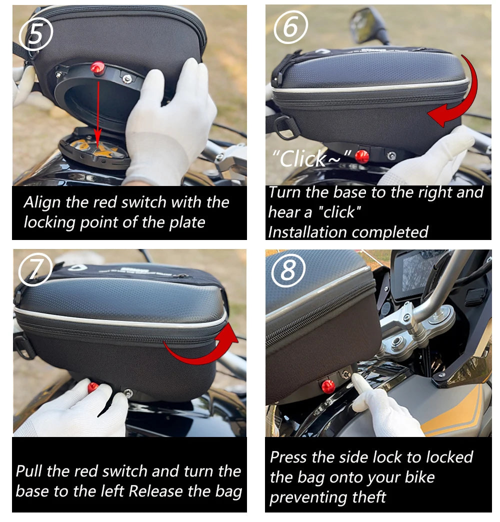 Motorcycle Tank Bag For BMW R1250GS R1200GS S1000XR F850GS R 1200 RT/R 1250 GS ADV F750 F900 XR Luggage Quick Lock Racing Backpa