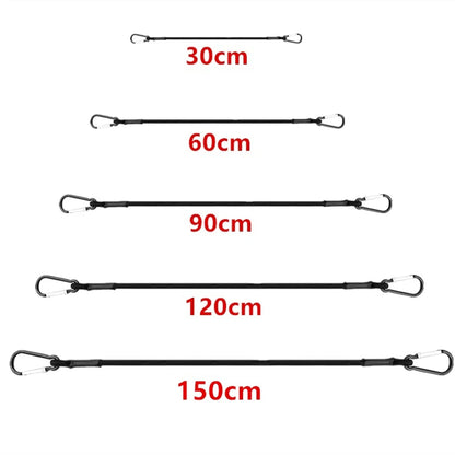Cuerdas elásticas de 30/60/90/120/150 cm, 8 mm, con ganchos, ligeras, para atar bicicletas, equipaje de coche, correas para portaequipajes de techo.